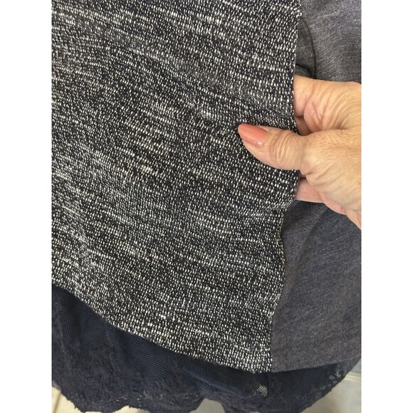 LOGO Lounge by Lori Goldstein Size XS V-Neck Zip Up Sweater Cardigan Lace Hem - Picture 12 of 12